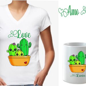 Kit baby look + caneca Love Cactos