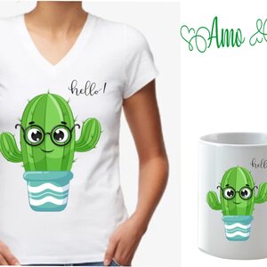 Kit : Baby Look + Caneca Hello