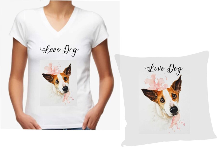 Kit : Baby Look + Almofada Love Dog