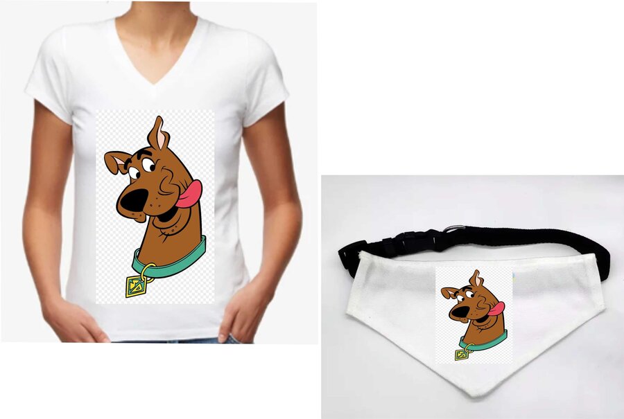 Kit : Baby Look + coleira bandana Scooby Doo