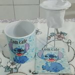 Caneca + mini coador personalizados 