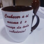 Caneca de porcelana com colher personalizada 