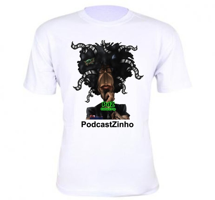 Camiseta branca - PDZ PodcastZinho Cultura Pop