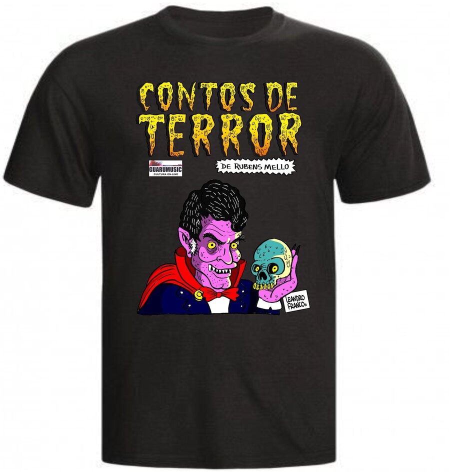 Camiseta preta Contos de Terror - Rubens Mello